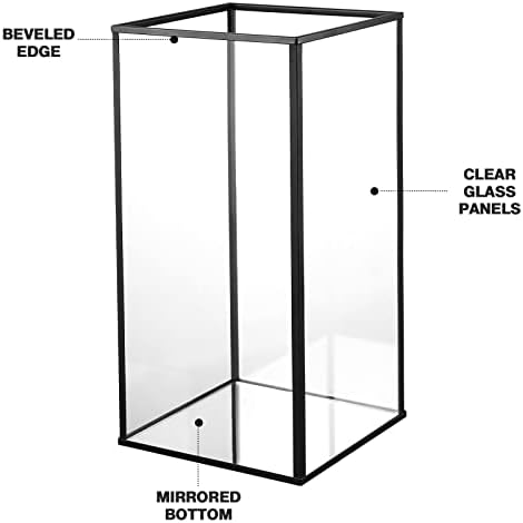 Phosphor Small Hurricane Candle Holder Set of 3 Pieces, Black Glass Candle Holder for Wedding, Party, Holiday. - Image 3