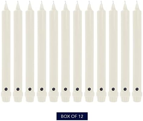 Colonial Candle Unscented Taper Candle, Classic Collection, White, 8 In, Pack of 12 - Up to 6 Hours Burn - Image 2