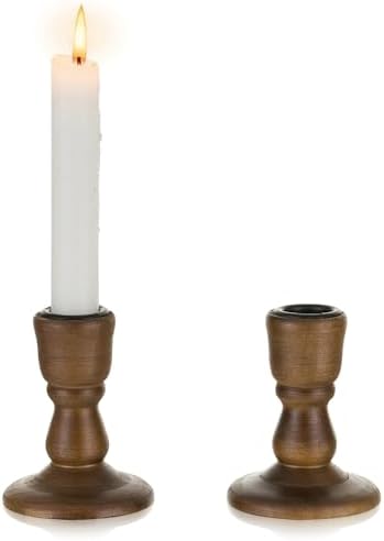 Wooden Candlestick Holders Rustic: Farmhouse Taper Candle Holder by CreatedforWeddingsandHome