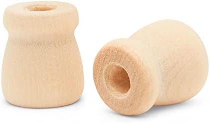 Bean Pot Candle Cups, 5/8 Inch, 1/4 Inch Hole, Pack of 100 Unfinished Wood Candle Holders, Wood Turnings for Crafts, by Woodpeckers by Woodpeckers