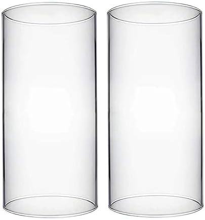 Glass Hurricane Candle Holder, Glass Chimneys for Candles, Open Ended Hurricane Glass Cylinder Wide 3.7" x Tall 8" by MISUOVERRE