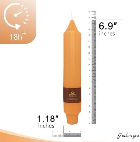 Dripless Taper Candles Orange Candlesticks,Gedengni 7 inches Long Tapered Candle Tall Candle Sticks Colorful Dinner Candles for Home Decor Wedding Holiday Party,4pcs-18ORGRA - Image 2