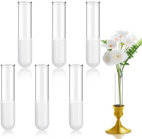 6 Pack 3.9" Glass Bud Vase Taper Candle Holder by Unknown
