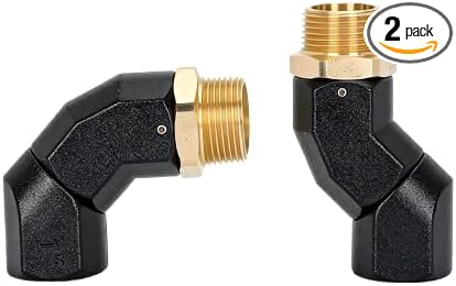 (1" NPT, 2PCS) Black Fuel Hose Swivel 360 Rotating Connector for Fuel Transfer Pump Fuel Nozzle Multi Plane Fuel Plane Swivel