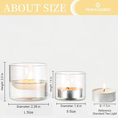 Romadedi Wedding Votive Tea Light Holders, Mini Clear Glass, 24pcs - Image 5