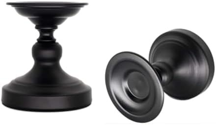 Metal Black Candle Holder for Pillar, Iron Candlestick Holder Stand for Home Coffee Decor Decorations, Table Centerpiece, Wedding Reception (2 Pack) - Image 3