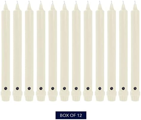 Colonial Candle Unscented Taper Candle, Classic Collection, Ivory, 10 In, Pack of 12 - Up to 8 Hours Burn - Image 2