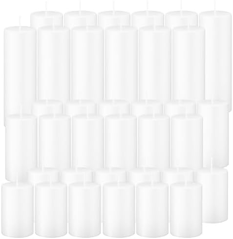 36 Pcs White Pillar Candles Bulk Set，3 Different Lengths 2 x 3/4/6 Inch (6 Each)，Hurricane Candles，Dripless Unscented Smokeless，Gives You a Better Atmosphere When Organizing an Event Party. by Trxvxo