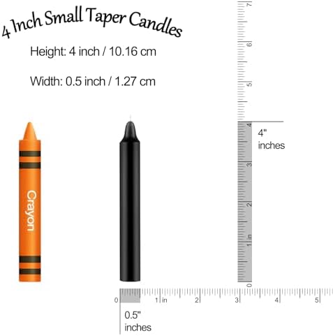 Tobeape 24 Pack Black Spell Chime Candles, 4" Unscented Mini Taper Candles - Image 2