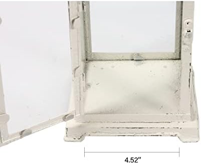 Rustic Metal Candle Holders 12" Tall, Distressed White - Image 3