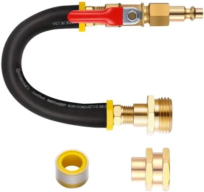 RV Winterizing kit & Sprinkler Blowout Adapter with shut off valve Air compressor Quick-Connect plug garden hose Water Blow Out Fitting for Winterize Sprinkler Systems, Camper,Motorhome by BUTTIKU