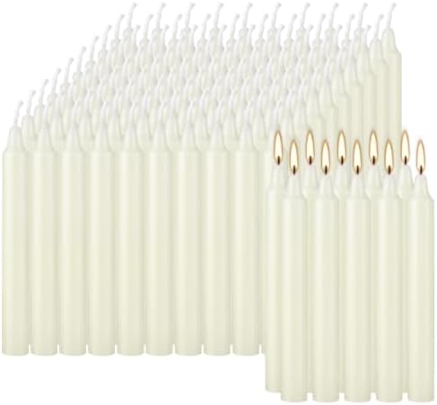 100 Pack Ivory Taper Candles 4 Inch, Unscented Dripless Mini Dinner Candles with Cotton Wick, Smokeless Premium Wax for Wedding, Party, Home Decor & Rituals - Image 2