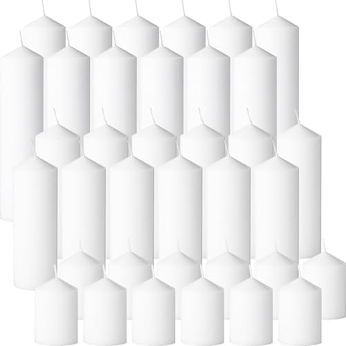 36 Pcs White Pillar Candles Bulk Set，3 Different Lengths 2 x 3/4/6 Inch (12 Each)，Hurricane Candles，Dripless Unscented Smokeless，Gives You a Better Atmosphere When Organizing an Event Party. by Trxvxo