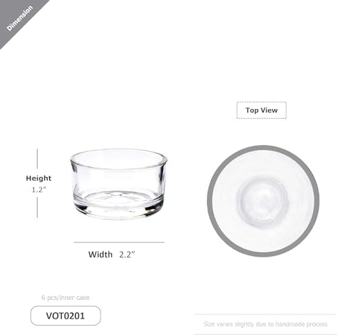 WGV Tea Light Votive Candle Holder 2x1.2 H, Clear Stubby Utility Cylinder Glass, Small Home Accent Decor, 6 Pieces - Image 2