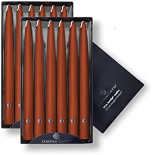 Colonial Candle Unscented Taper Candle, Handipt Collection, Amber, 10 in, Pack of 12 - Up to 8 Hours Burn by ColonialCandle