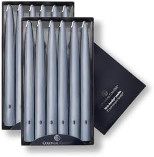 Colonial Candle Unscented Taper Candle, Handipt Collection, Wedgewood, 10 In, Pack of 12 - Up to 8 Hours Burn by ColonialCandle