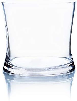 WGV Unique Bouquet Vase, 5.5" W, 5" H, Clear Short Hurricane Concaved Gathering Glass Floral Candle Holder, Home Wedding Event Decor, 1 Piece (VHV0505) by WGVInternational-OpusGlassware