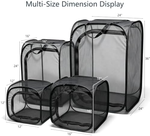 Mesh Plant Protection Enclosure, Portable Collapsible Garden Grow Cage with Mesh Barrier, Pest & Bird Proof Plant Cover for Vegetables, Fruits, Outdoor Patio Balcony Use, 36 Inches Tall - Image 2