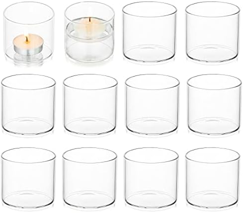 Romadedi Glass Votive Tealight Candle Holder, Pack of 12 by ROMADEDI
