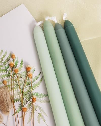 Viyffo Taper Candles, 12 Inch, 12 Pack, Green – Unscented, Smokeless Design, Up to 8-Hour Burn – Tall Candlesticks for Table Decor, Weddings & Dinners - Image 2