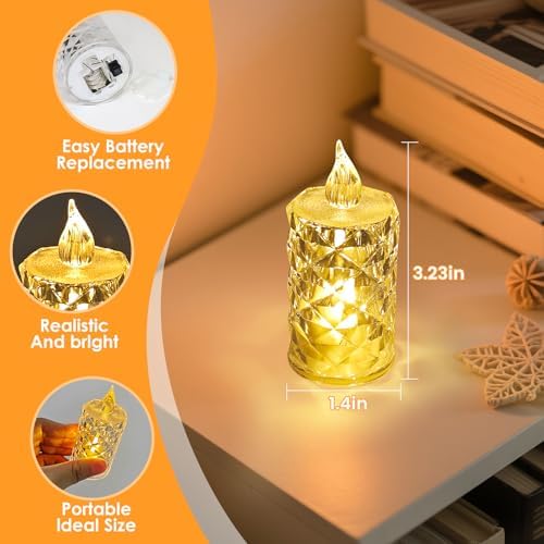 24pcs Flashing Battery Powered LED Votive Tea Candles, Realistic Electronic Fake Candles for Birthday Gifts for Women Mom Grandma Mother's Day Decoration - Image 5