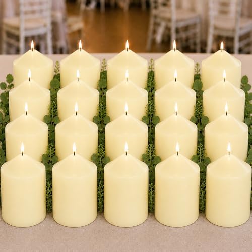 Pillar Candles Ivory Bulk 2x3Inch Unscented Candle for Votive 20Pack by ugbem