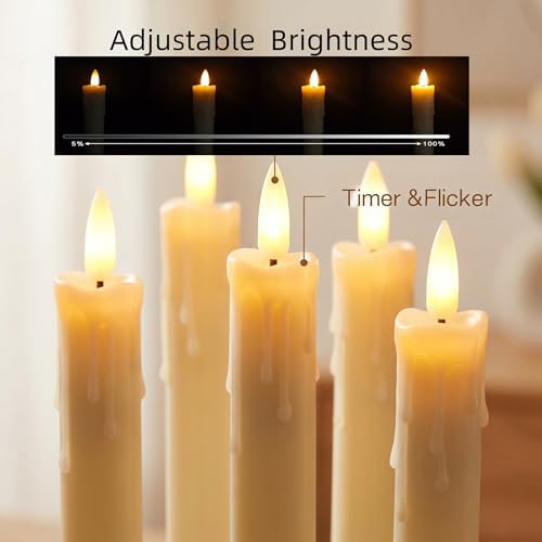 Flameless taper candles, 6.7in battery operated candles for home decoration - Image 5