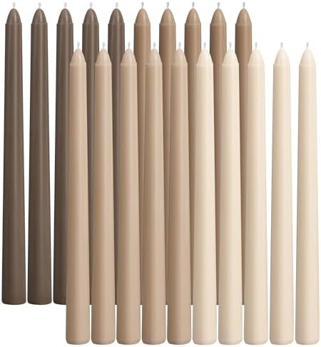 Viyffo 10 Inch Taper Candles-20 Pack Brown, Unscented, Smokeless by Viyffo