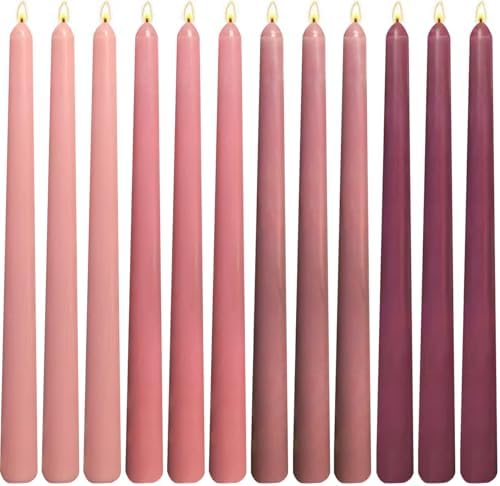 Gradient Dusty Rose Taper Candles for Dinners Parties Home Décor by SihuidaInspiredbyLove