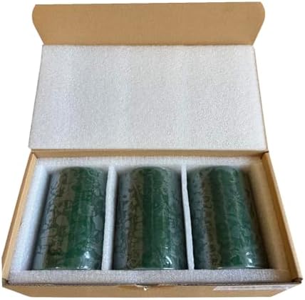 Mister Candle Dripless Unscented Green Pillar Candles, Set of 3 Hand Poured Solid Color Non-Scented Candles for Home Decor, Premium Wax, 60 Hr Burn Time - 3x4 Inch, Green - Image 3