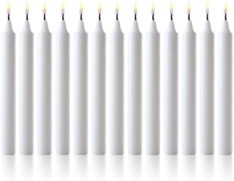PARNOO 8" White Unscented Tapered Candles, 40 Pcs 7-Hour Long Burn Time, Dripless & No Soot - Hand-Dipped Tall Candles for Weddings, Dinners, Parties, & Special Occasions - Image 4