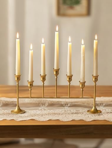 NUPTIO Gold Candlestick Holders for Table: Candelabra for Taper Candles by Nuptio