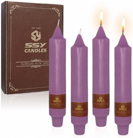 Purple Taper Candle Candle Sticks, 7 Inch Mini Pillar Candles, 4PCS Handmade Unscenteds Candlesticks for Festive, Party, Spell, Wedding, Home Decor by FCMSHAMD