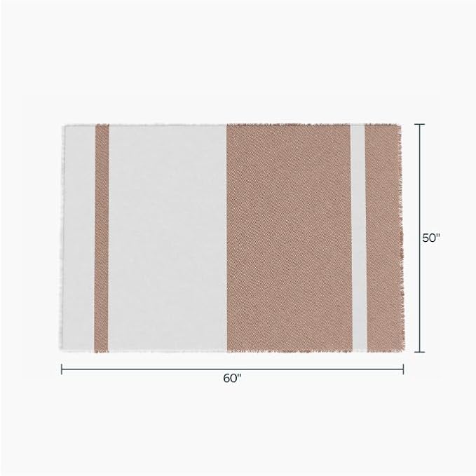 Outer Insect-Repellent Throw Blanket with Bug Shield Technology,Lightweight Outdoor Blanket for Backyard,Camping,Picnic and Beach,Sierra Orange Colorblock,50" W x 60"