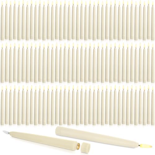 Baquler 125 Pcs Flameless Taper Candles LED Taper Candles Flickering Bulk by Baquler