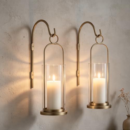 Wall Candle Sconces Hurricane Candles Holder Modern Pillar Candle Lantern by VIVIRENOIR