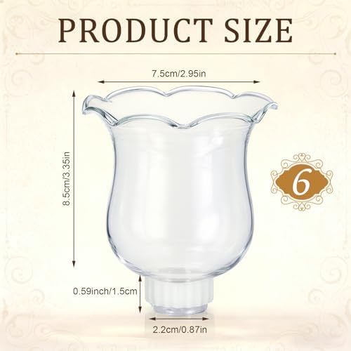 AceOrbit 6 Pack 3.27" Tall Candle Holder Glass Votive Holders with Peg Silicone Bases Glass Candle Cups for Tealights, LED Candles Religious Ceremonies for Weddings Home Church Holiday Decor (Classic) - Image 2