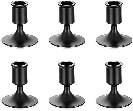 Sziqiqi Black Candlestick Candle Holders Set of 6 for Halloween Table Decor by SZIQIQI
