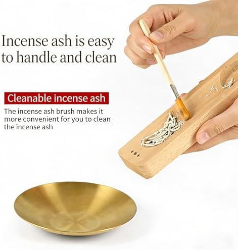 4 in 1 Incense Holder Suit with Wooden Base and Brass Holder, for Burning Palo Santo, Sage Sticks, Holy Wood, Multi-Functional with Ash Catcher and Tealight Candle Holder - Image 5