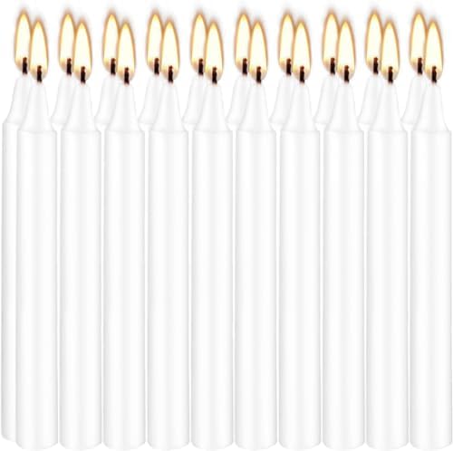 YOROXRG Set of 40 White Candles Mini Unscented Taper Candles for Christmas,Household, Wedding, Rituals, Prayer, Birthdays, Meditation, Altar,Party and Home Décor Candlesticks - 4 Inch Tall - Image 2