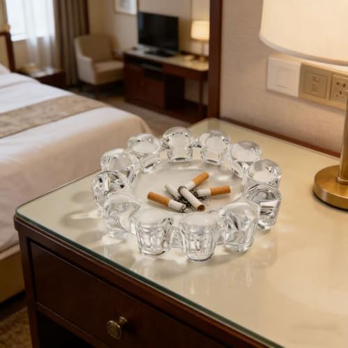 khtumeware Chic Clear Bubble Glass Candle Dish – Modern Clear Glass Candle Holder for Tealights & Diffusers, Decorative Tray for Home & Tabletop Decor（1 Pack） - Image 6