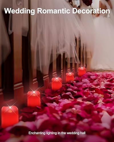 SHYMERY Flameless Votive Candles,Battery Operated LED Candle,24 Pack 200+Hour Flickering Electric Fake Candles in Red for Wedding,Table,Halloween,Festival Celebration,Christmas Decoration - Image 2