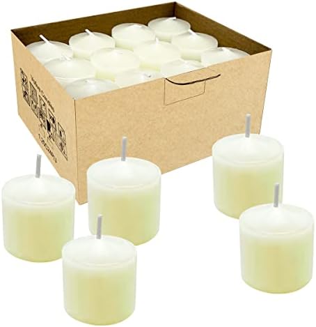 12 Hours 2.0 Inch Ivory Votive Candles, 24 Packs Small Unscented Wax Candles for Weddings Party Spa Emergency Home (2 Inch, 24 Packs, Ivory) by Unknown