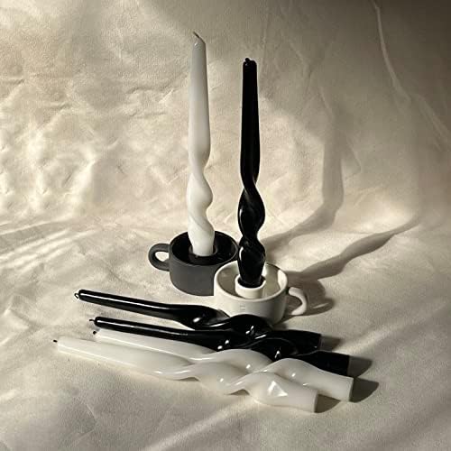 Twisted Taper Candles, 6 Pack 9.5 Inch White Spiral Design Decorative Set for Thanksgiving, Wedding Table Decor and Home Styling - Image 2