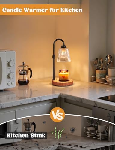 Innqoo Rustic Candle Warmer Lamp with Timer, Dimmable Candle Warmer for Jar Candles, Height Adjustable Wax Melts Warmer, Birthday Gifts for Women Mom, House Warming Gifts New Home Decor - Image 4