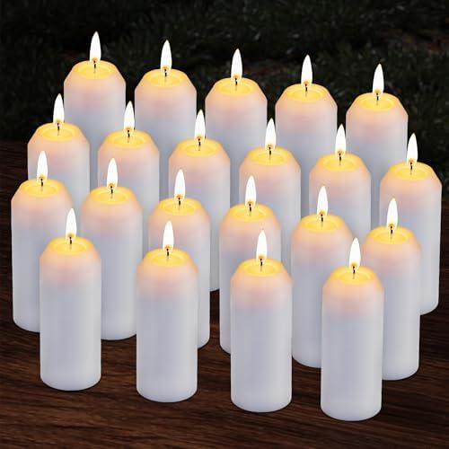 20Pack Emergency Candles for Power Outages, 15H White Candle, 3" Unscented by NOMFIX