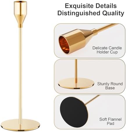 NLBTW 24 Pcs Gold Taper Candle Holder Bulks for Wedding Party Home Decor - Image 5