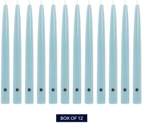 Colonial Candle Unscented Taper Candle, Handipt Collection, Coastal Blue, 12 in, Pack of 12 - Up to 10 Hours Burn - Image 2