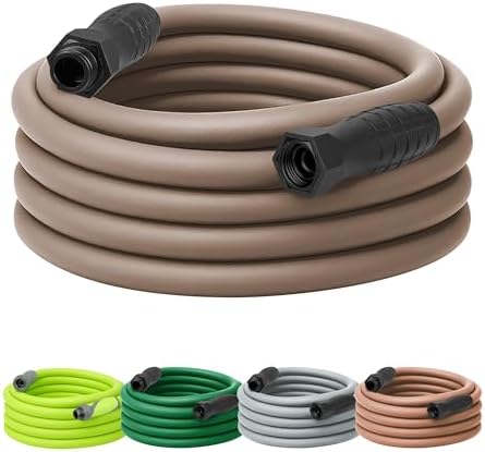 Flexzilla Colors SwivelGrip Garden Hose 5/8 in. x 50 ft., Lightweight All-Weather Water Hose, Durable and Flexible, Leak-Free Connections, Brown Mulch by Flexzilla