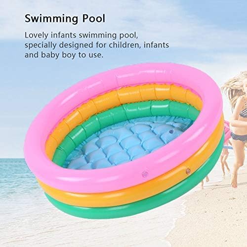 Kiddie Pool, Baby Water Pool in Summer Children Soft Inflatable Swimming Pool Bright Color Baby Basin Pool (S)